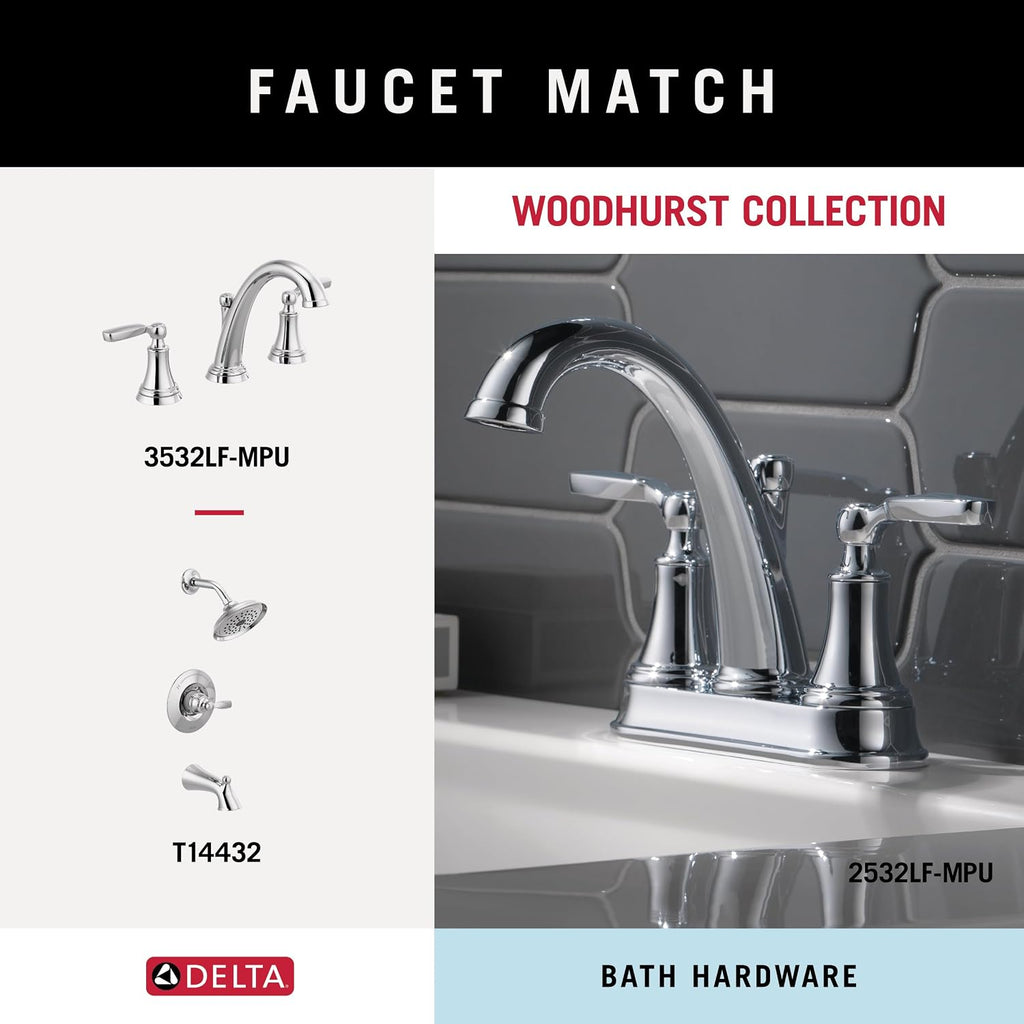 DELTA FAUCET 73224 Woodhurst 24 in. Wall Mount Towel Bar Bath Hardware Accessory in Polished Chrome