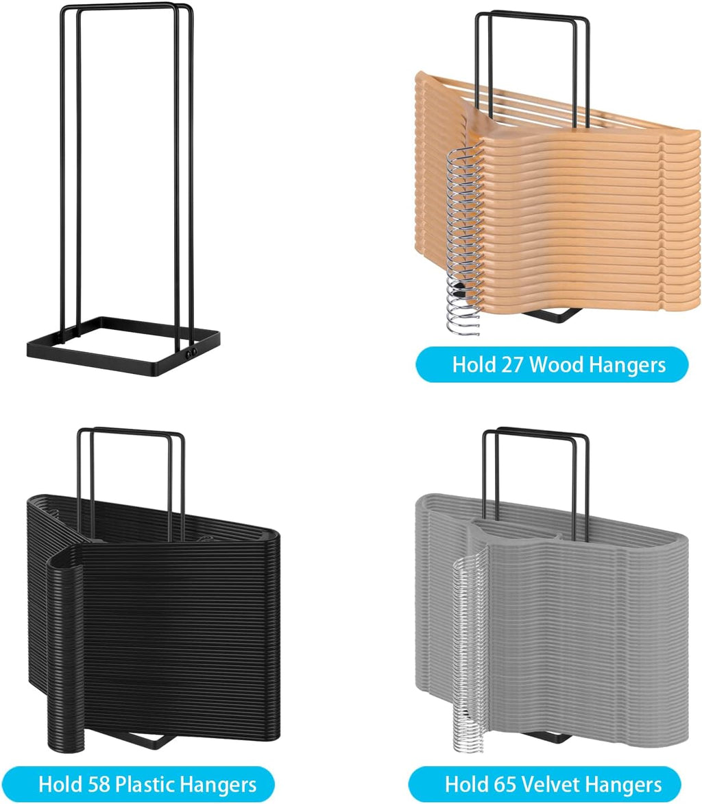 Hanger Organizer Stacker,Storage Rack Holds up to 58 Velvet Hangers for Closet & Laundry Room,Portable Hanger Holder Keeps Adult & Children's Hangers Neat & Tidy