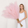 Ouddy Decor 8 Pcs 38''/97cm Tall Faux Large Pampas Grass Decor, Pink
