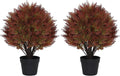 24" Artificial Cedar Ball Plants Outdoor, Fall Topiary Trees