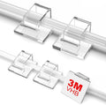 TidyHelper 100 PCS Outdoor Light Clips Clear, Small & Large Cable Clips