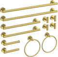 12Pcs Brushed Gold Bathroom Hardware Accessories Set SUS304 Stainless Steel