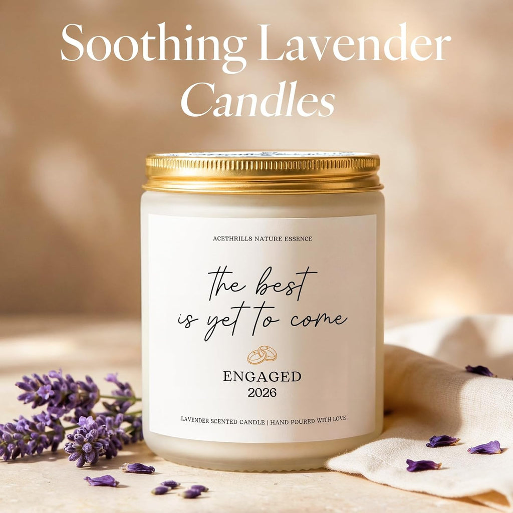 Engagement Gifts for Couples Women - 7 Oz Lavender Scented Candle