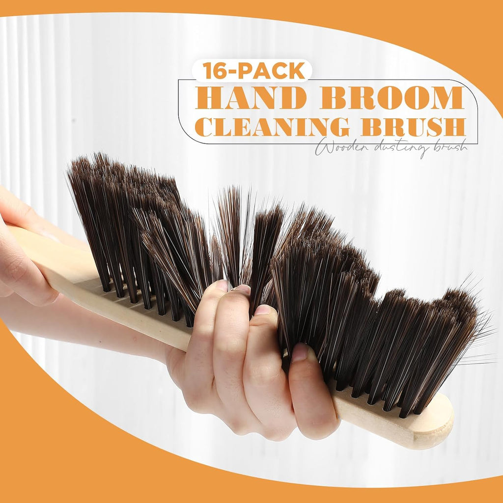 Tioncy 16 Pieces Wooden Dust Brush Bulk Hand Broom Bench Brush