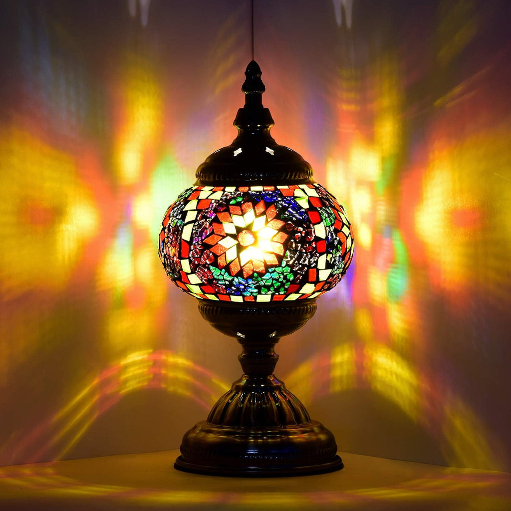 Marrakech Turkish Mosaic Lamp Stained Glass Table Lamp with Tiffany Style