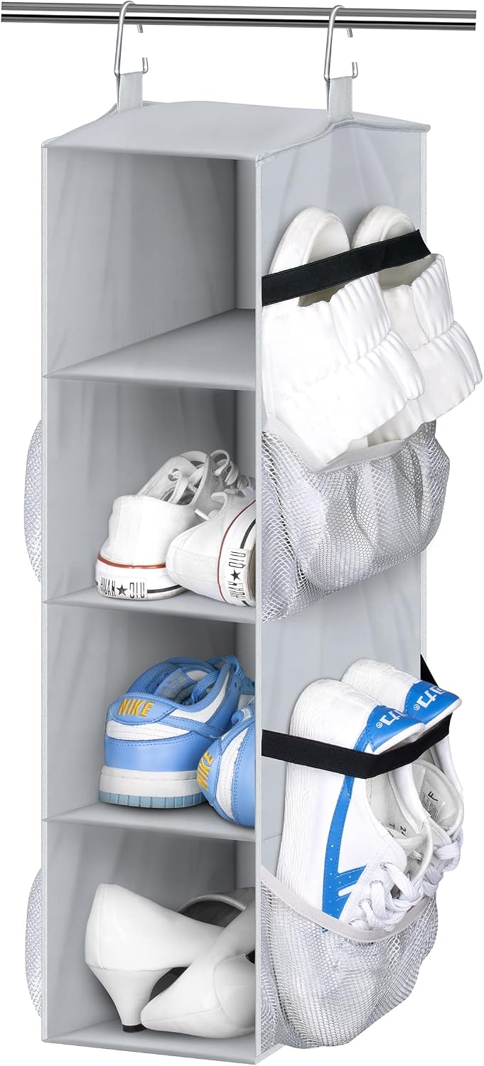 SLEEPING LAMB Shoe Rack for Door with Large Deep Pocket and Short Hanging Shoe Organizer for Closet or RV