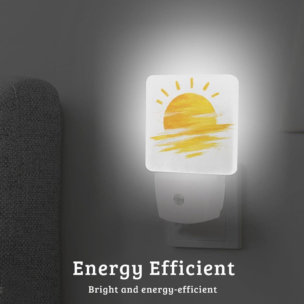 Boho Sun Night Light with Dusk to Dawn Light Sensors, Plug-in Wall Led Night Lights, Energy Efficient Lamp for Bedroom,Bathroom,Kitchen,Hallway,Stairs, Gifts Ideal for Girls Women