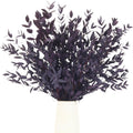 7-12 Pcs Preserved Eucalyptus Stems, 14-17" Purple Leaves for Vase Filler