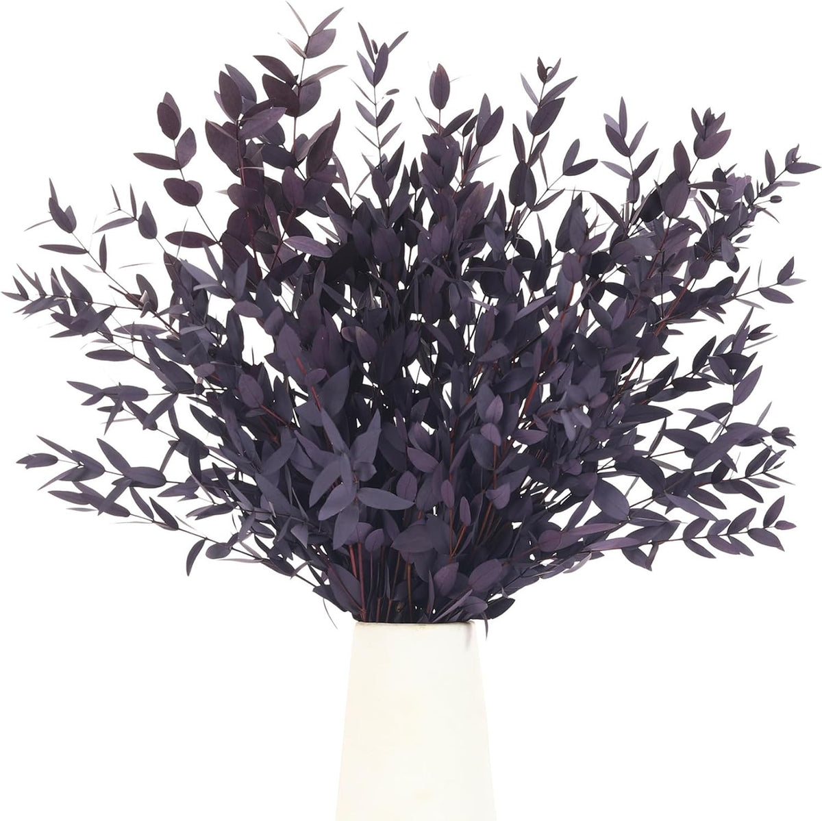 7-12 Pcs Preserved Eucalyptus Stems, 14-17" Purple Leaves for Vase Filler