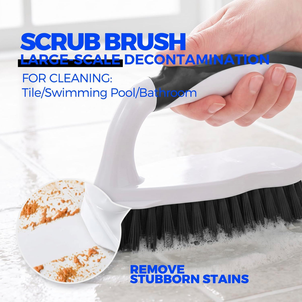 Holikme 7 Pack Cleaning Brush Scrub Brush Kitchen Brush for Floor,Black