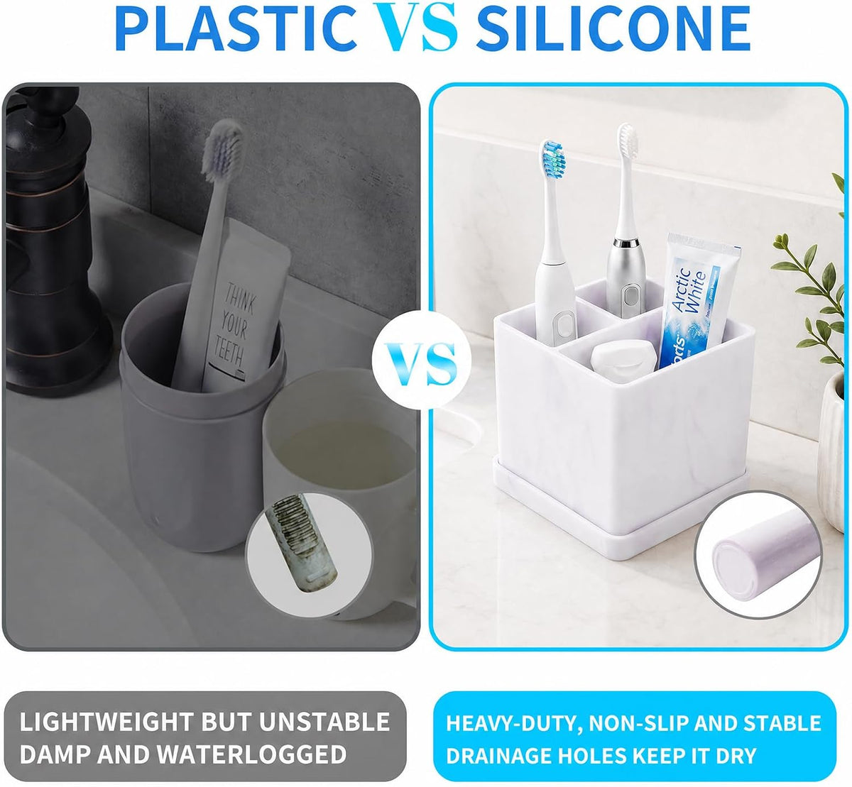 Silicone Toothbrush Holders for Bathrooms Marble Purple, 3-Slot Electric Toothbrush Holder and Organizer, Bathroom Toothbrush Holder Set, Soft Countertop Tooth Brush Holder, Portable and Easy to Clean