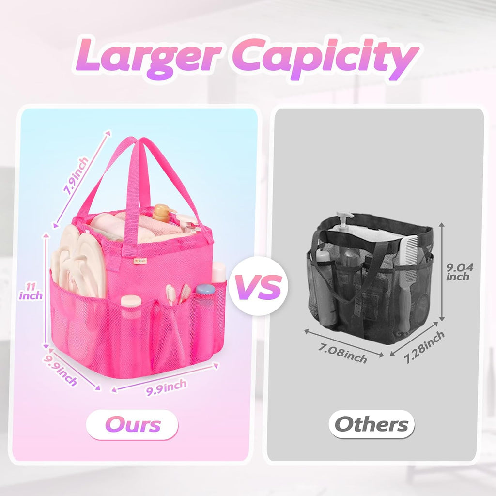 famichan Mesh Portable Shower Caddy with Drawstring, Girls Dorm Room Essentials