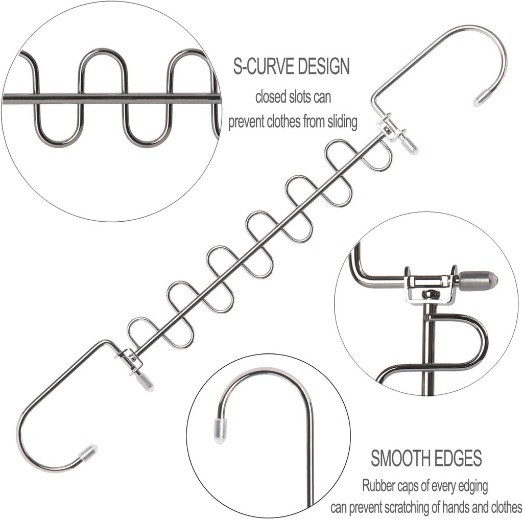 GEFTOL Metal Space Saving Hangers 12 Slots New Version Hanger Magic Cascading Hanger Closet Wardrobe Clothes Organizer(4 Pack)
