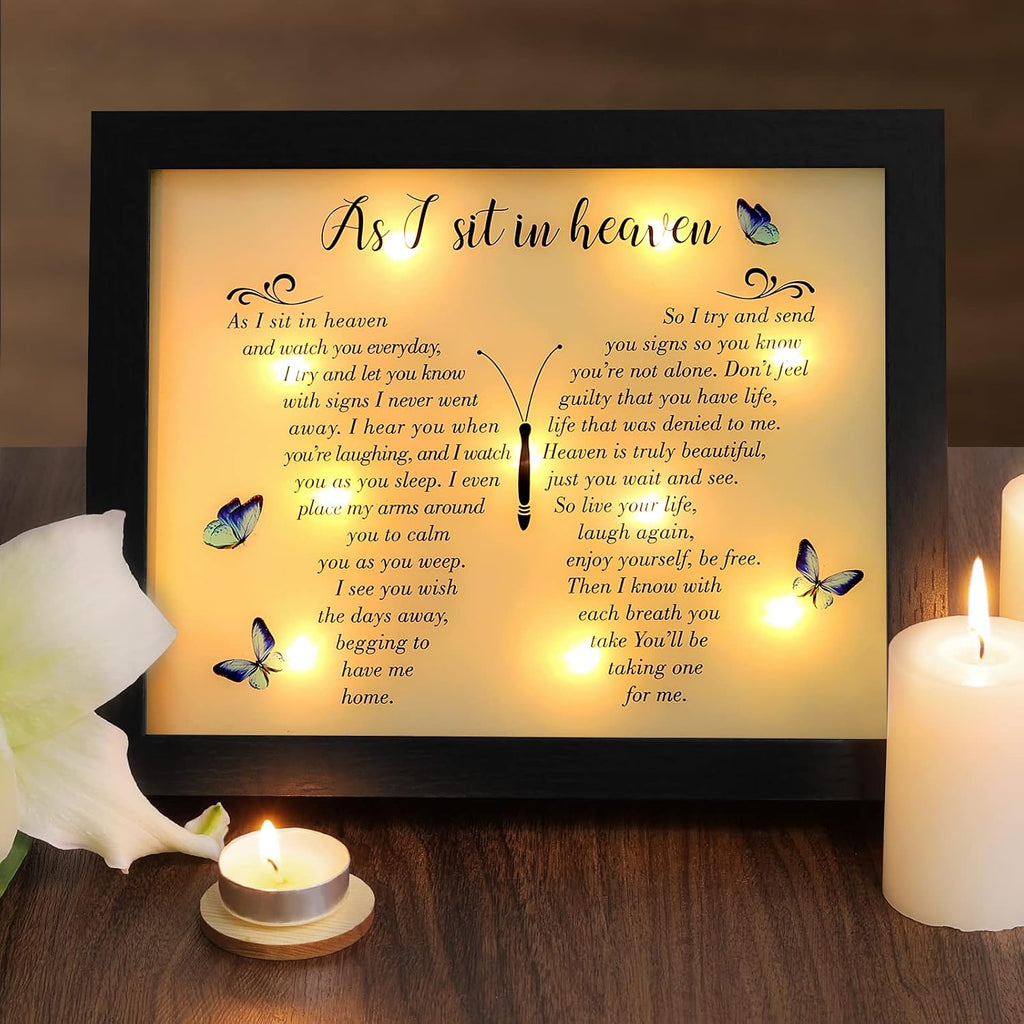 Memorial Gifts LED Shadow Box Sympathy Gift Condolences Grief Butterfly