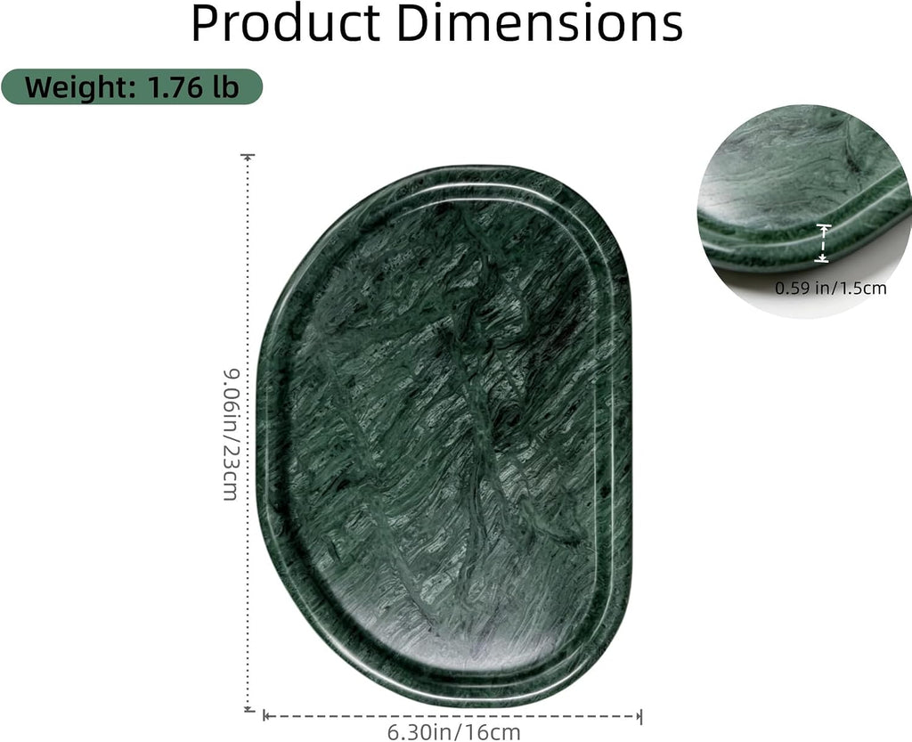 Natural Marble Vanity Tray,Special-Shaped Jewelry Tray for Bathroom