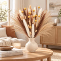 100PCS Boho Flowers Bouquet 17inch Natural Dried Pampas Grass for Vase