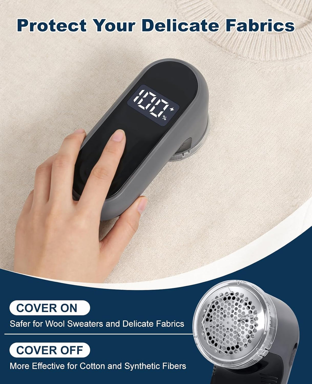 Fabric Shaver Lint Remover for Clothes, Sweater Defuzzer with LED Display