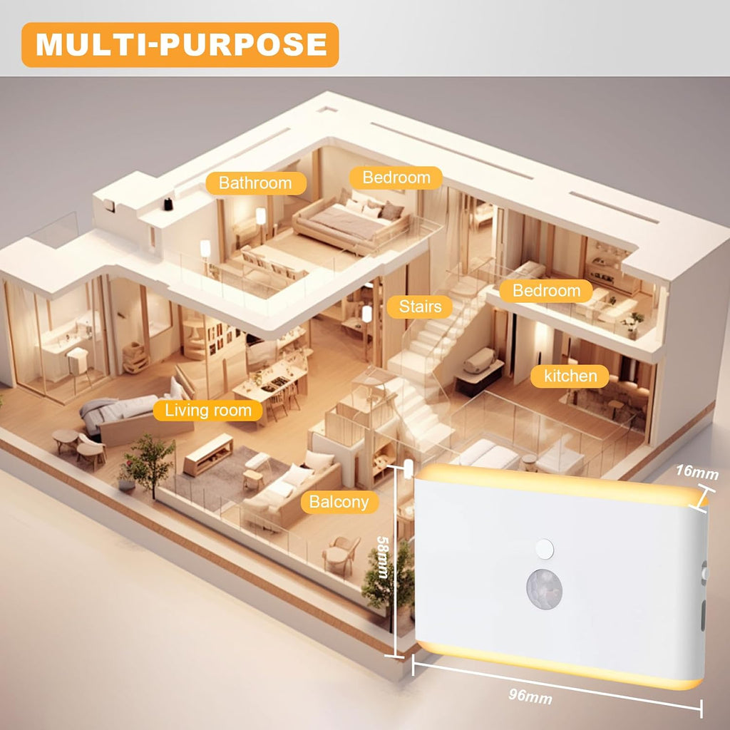 2-Pack Motion Sensor Magnetic Night Light for Cruise Ship Approved