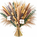 Handmade Dried Flower Bouquet - Pampas Grass, Eucalyptus & Cotton Stems - Boho Home Decor, Wedding Centerpiece, Floral Arrangements & Vase Fillers