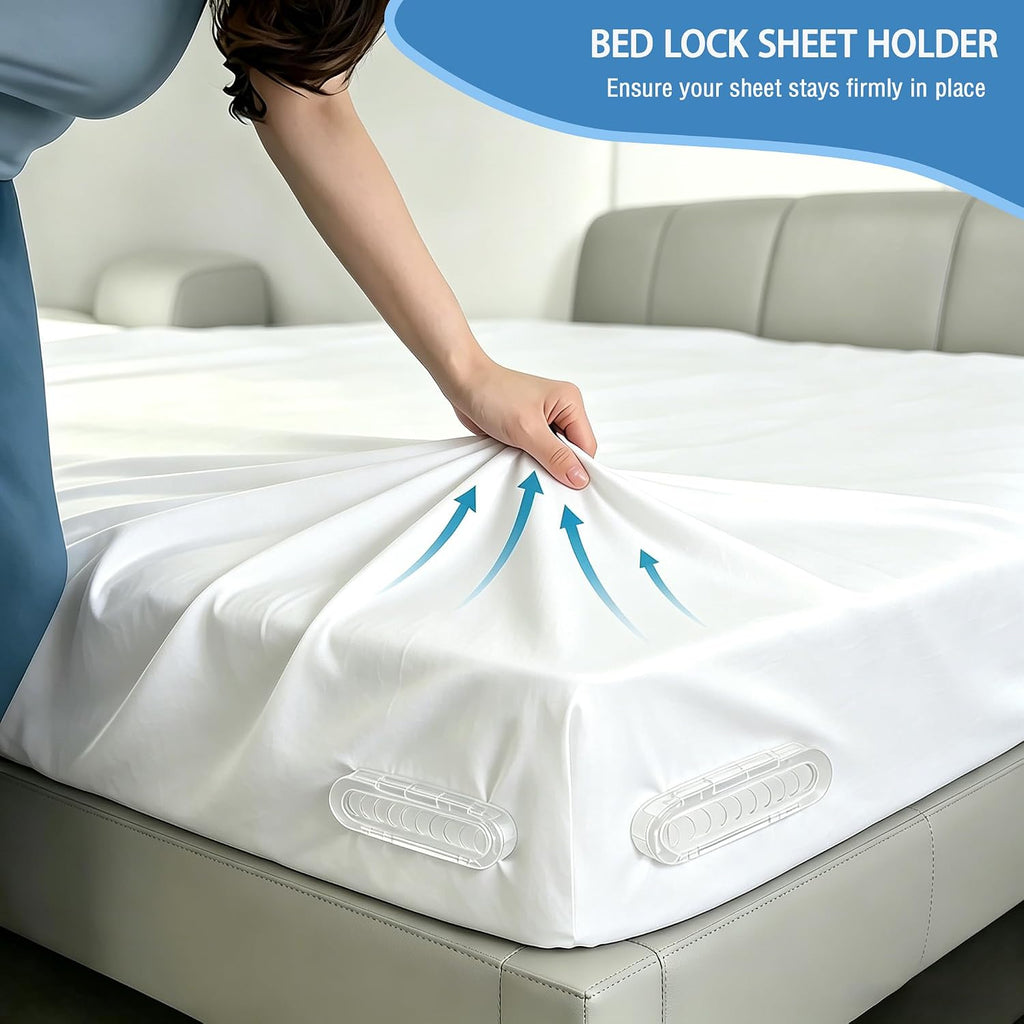 Bed Sheet Holders for Corners, Anti-Slip Gripper Clips for Twin to King