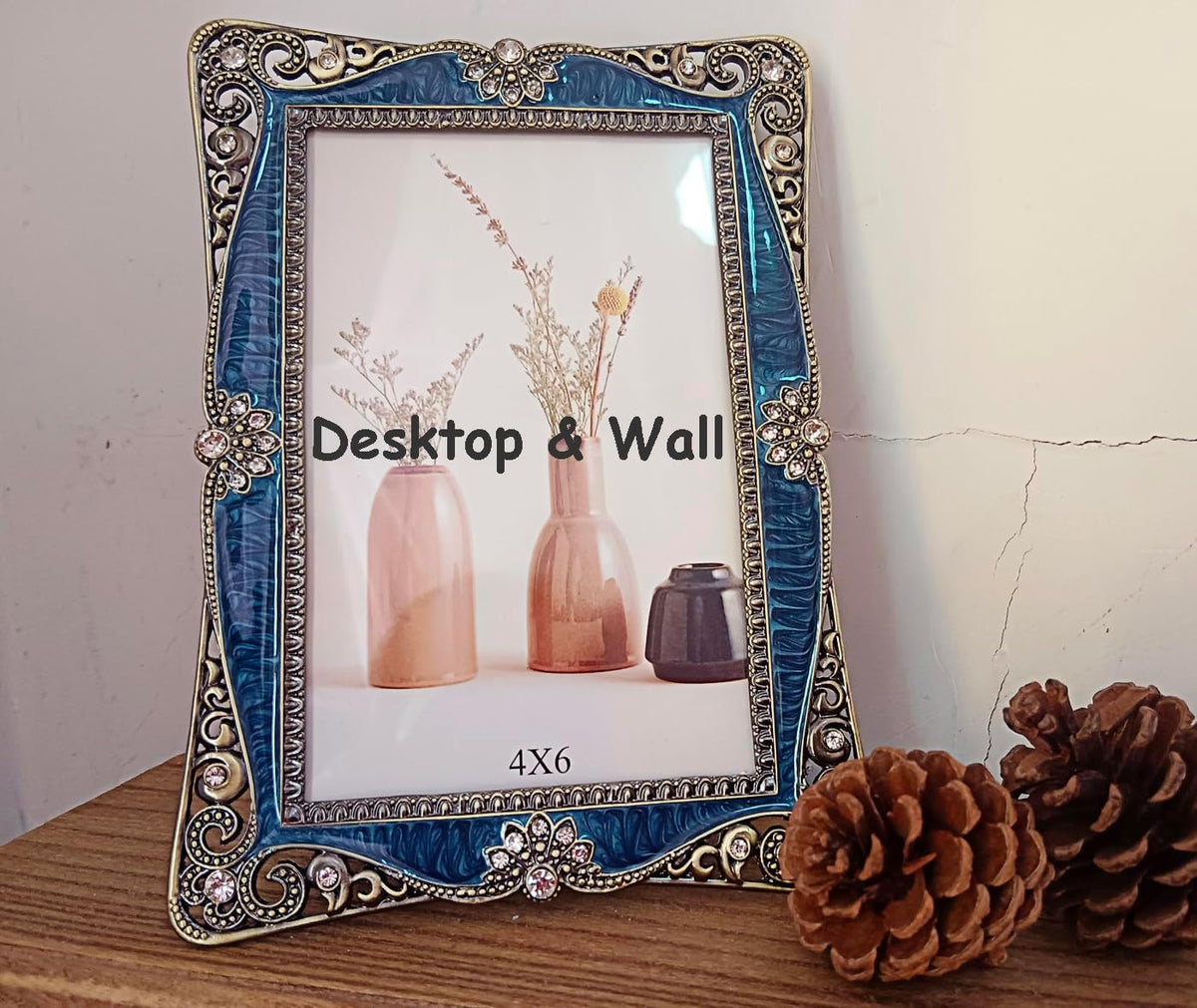 4x6 Vintage Metal Picture Frame, Retro Decoration,