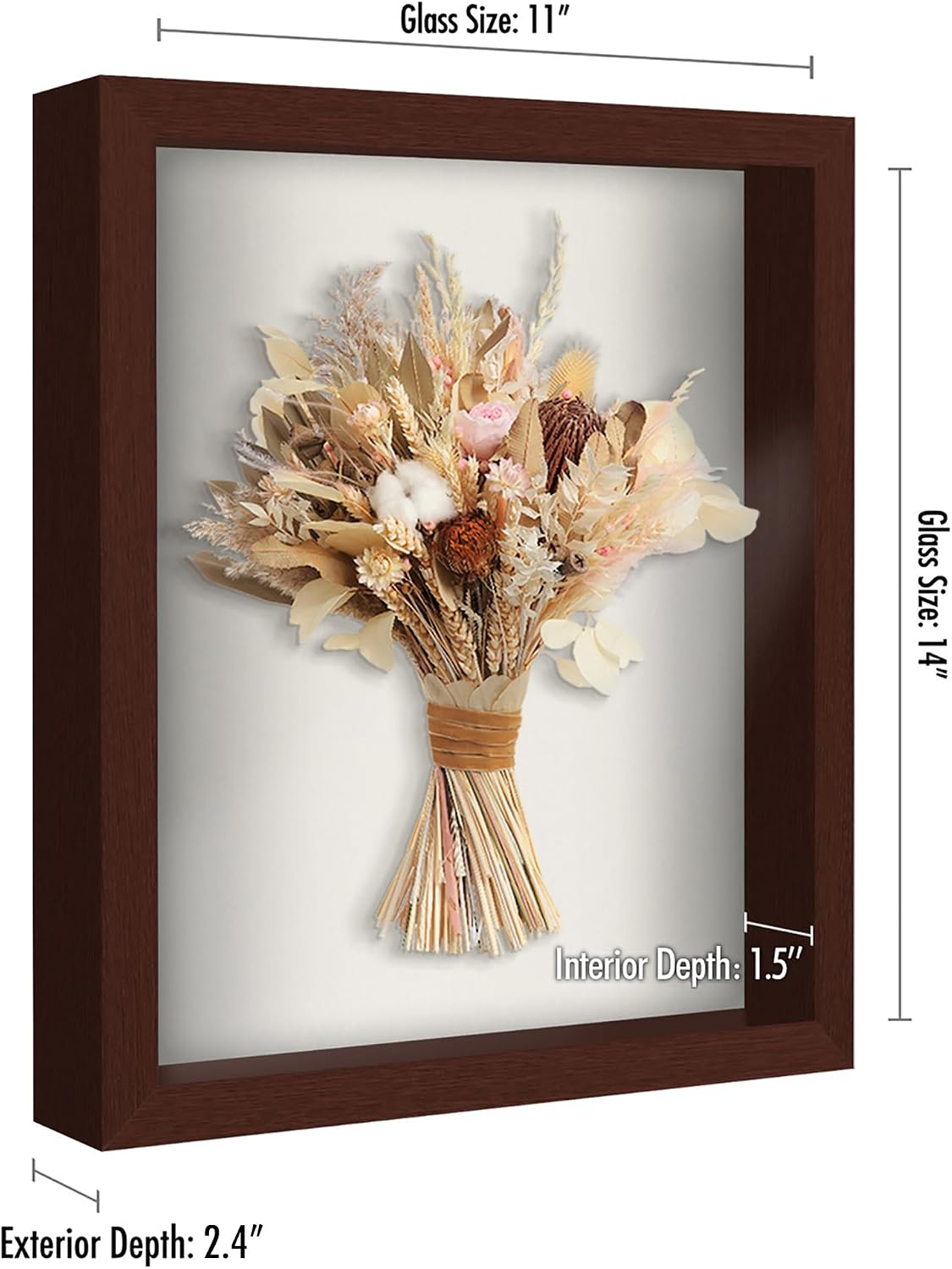 Americanflat 11x14 Shadow Box Frame - Engineered Wood - Mahogany