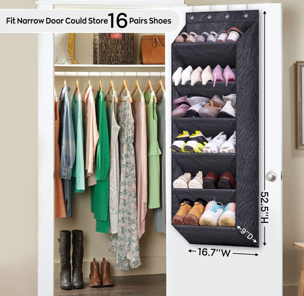 SLEEPING LAMB Shoe Rack for Door with Large Deep Pocket and Short Hanging Shoe Organizer for Closet or RV