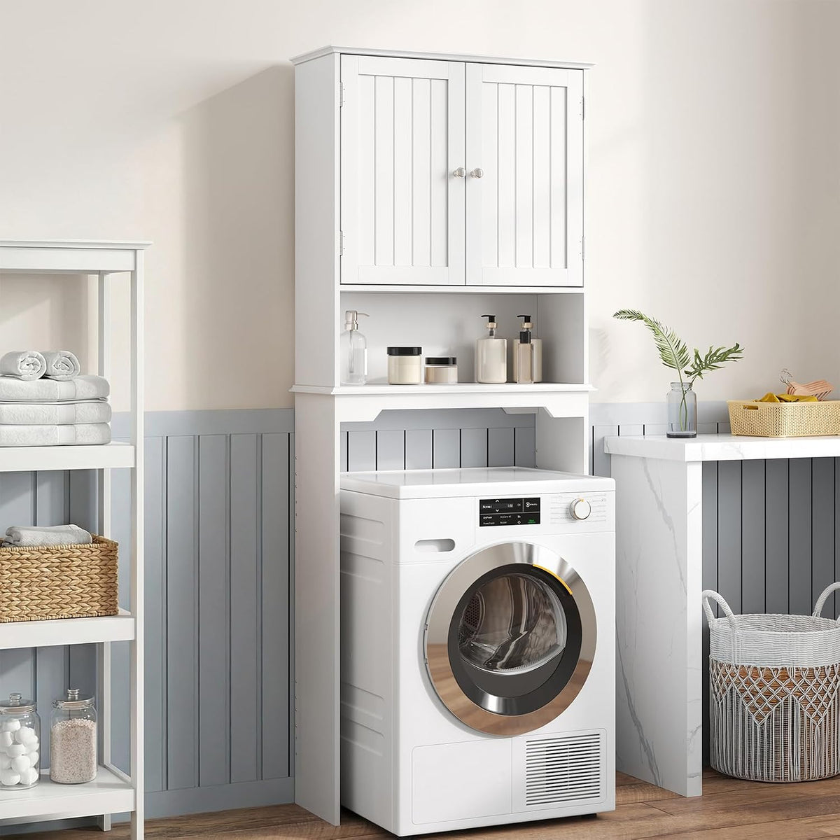 DUMOS Over the Toilet Storage Cabinet with Double Doors, Bathroom Storage