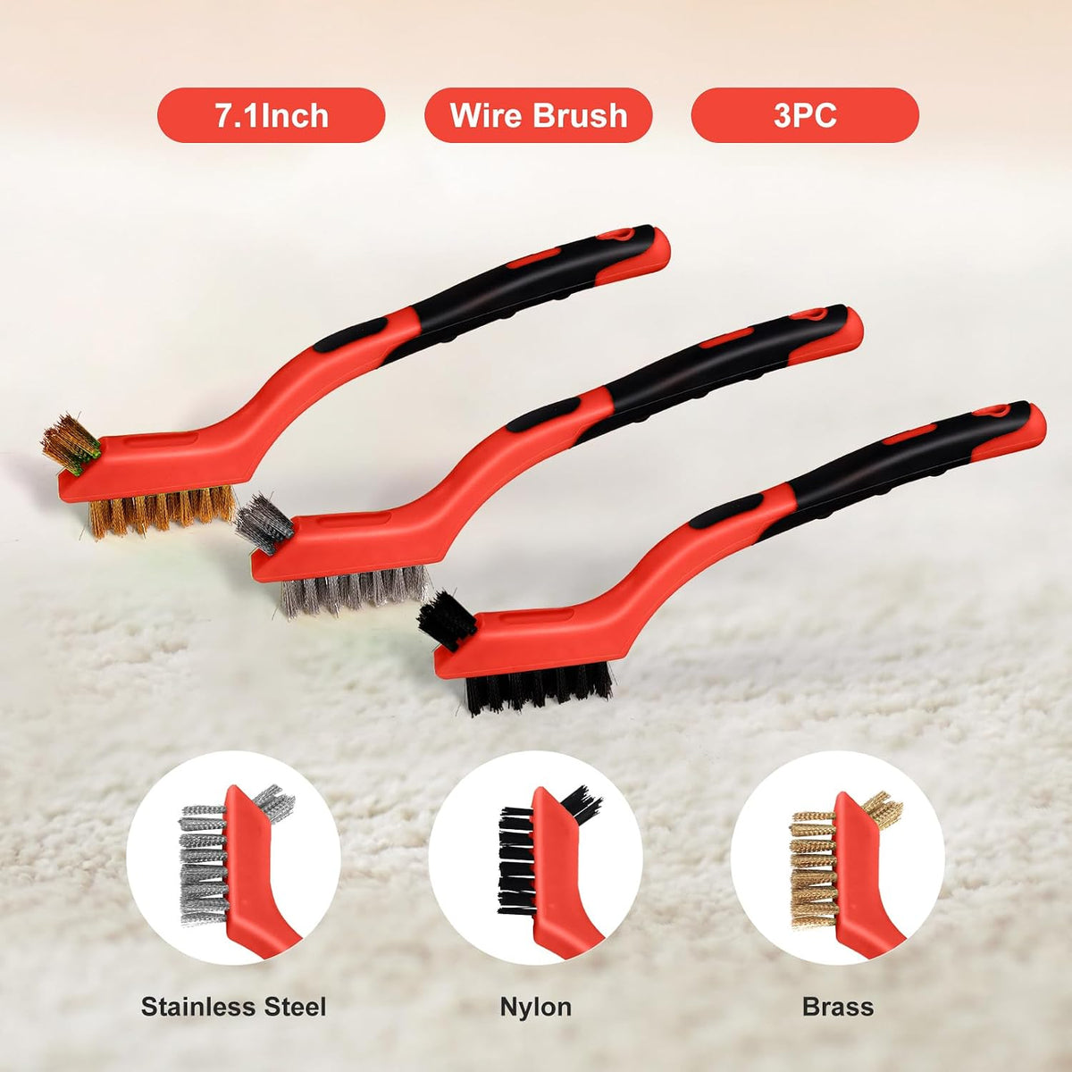 MAXMAN Wire Brush Set 6Pcs, Small Scratch Brush, Rust Scrub Detailing