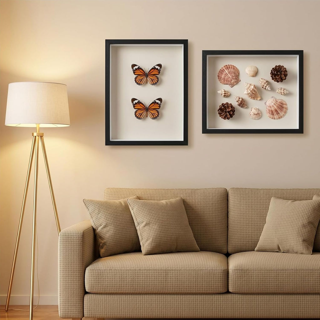 4 Pack Shadow Box Frame Display Cases, 8"x10" Wood Shadow Boxes