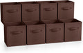 Sorbus Fabric Storage Cubes, 8 Pack, with Handles (Chocolate)