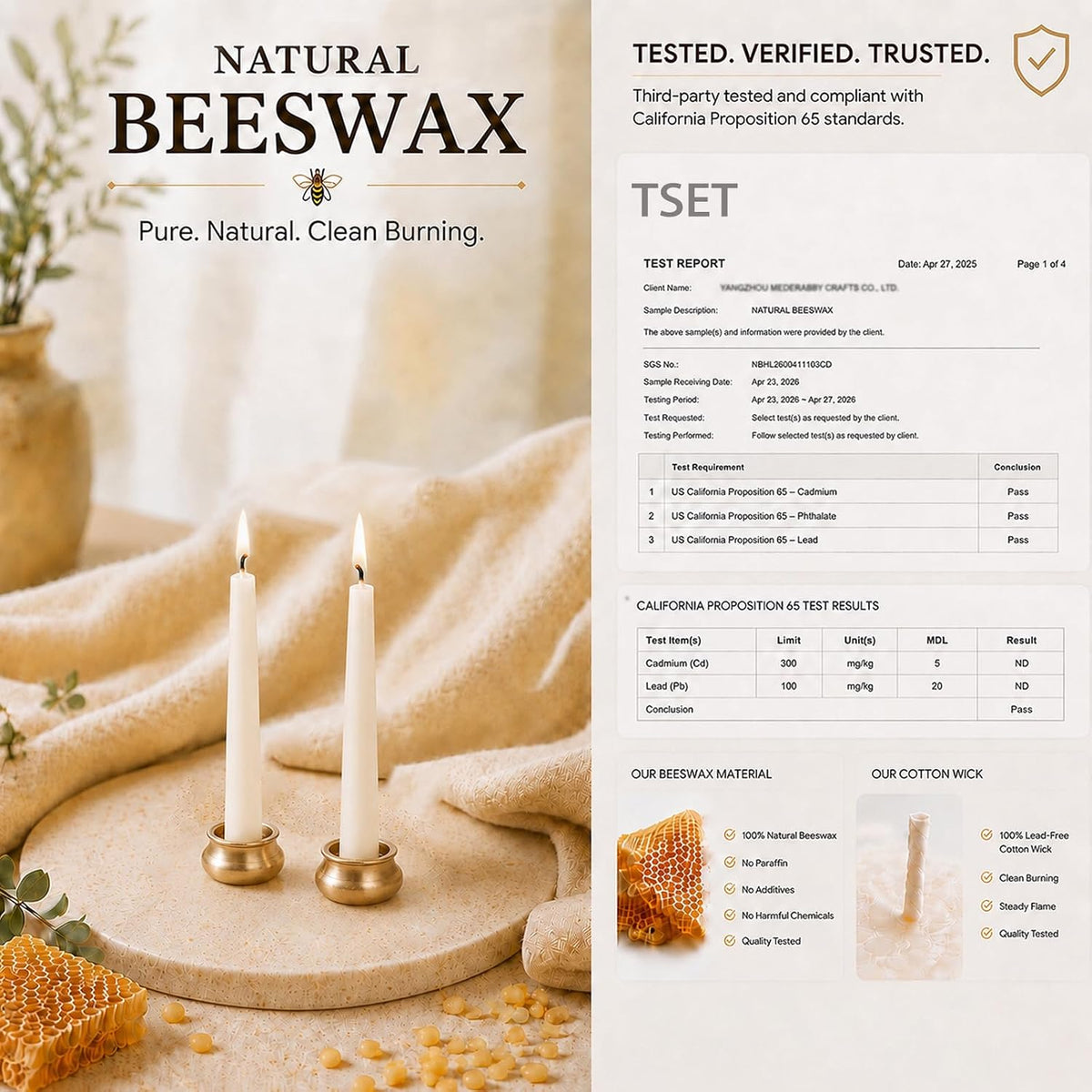 20 Minute Meditation Candles, 24 Pack Mini Beeswax Taper Candles, 3.15 Inch