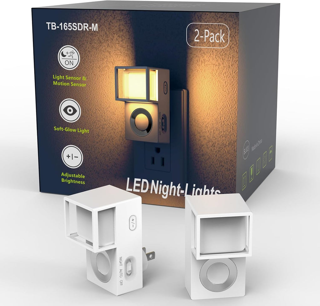 Plug in Night Light with Motion Sensor and Dusk to Dawn Sensor,2 Pack