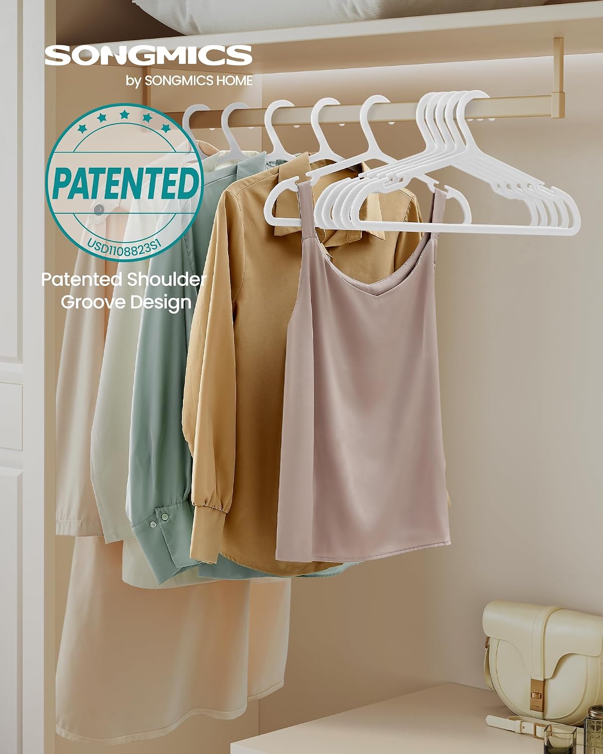 SONGMICS 100 Pack Clothes Hangers, Space Saving, Heavy Duty for Coats