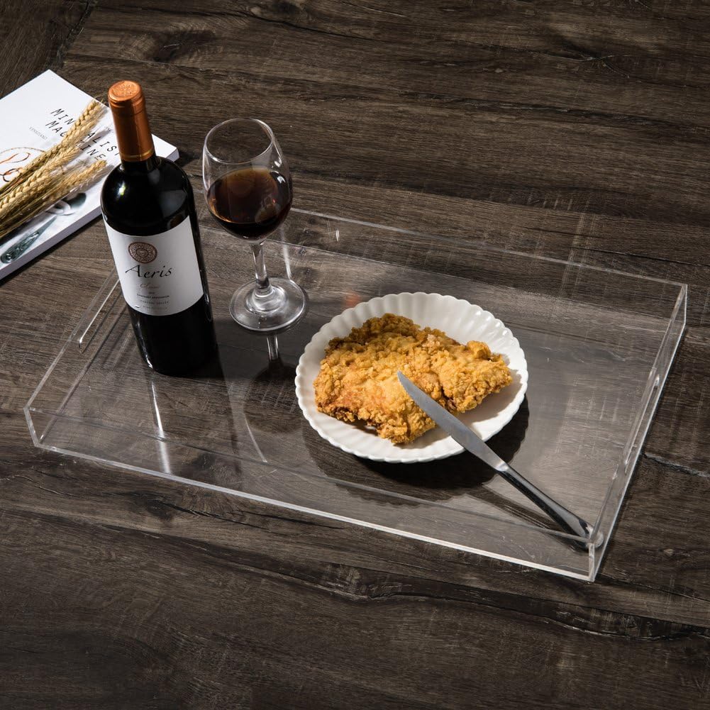 Sooyee Clear Acrylic Serving Tray, 16" x 12"