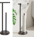 Hoimpro Toilet Paper Holder Stand Bathroom Free Standing Oil Rubber Bronze