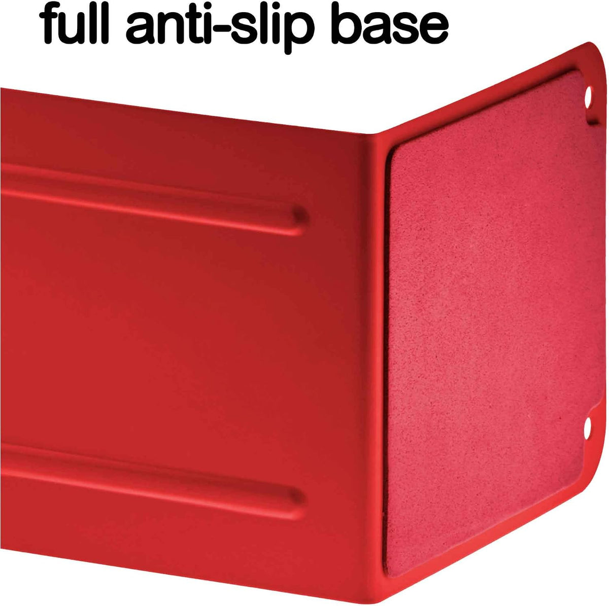 Acrimet Bookends for Shelves, Non-Skid Book Holder, Heavy Duty Book Stopper, Steel Metal Book Ends Storage for Home, Library, 6 7/8" H x 4" W x 4 1/2" D (Red) (1 Pair / 2 Pieces)