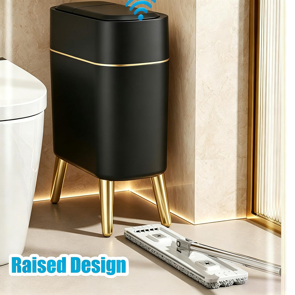 2 Pack - Automatic Bathroom Trash Can with Lid - Smart Trash Can Touchless