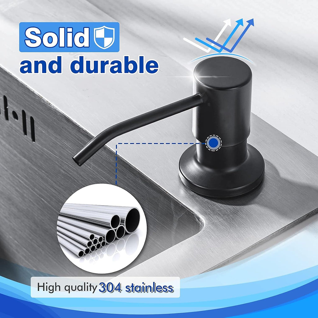 Built in Soap Dispenser for Kitchen Sink WEWE, Matte Black