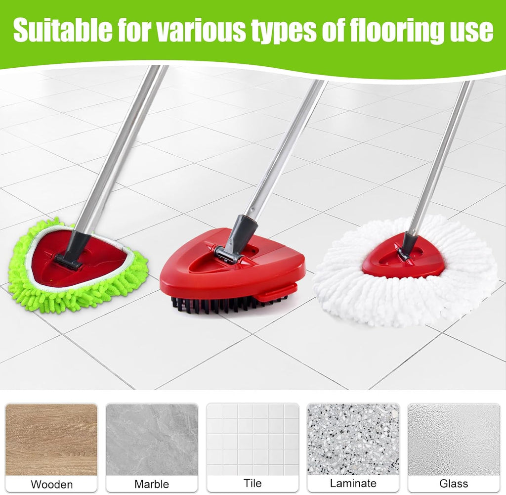 7 Pack Mop Heads Spin Mop Handle Scrub Brush Base Set for O-Cedar Easywring