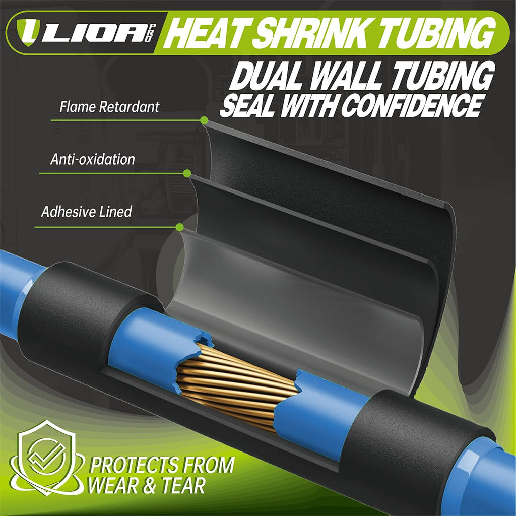 1/4" Red Heat Shrink Tubing 50FT - 3:1 Dual Wall Adhesive Lined, Waterproof Insulation, UL Listed for Automotive Wires, Electronics & DIY Repair
