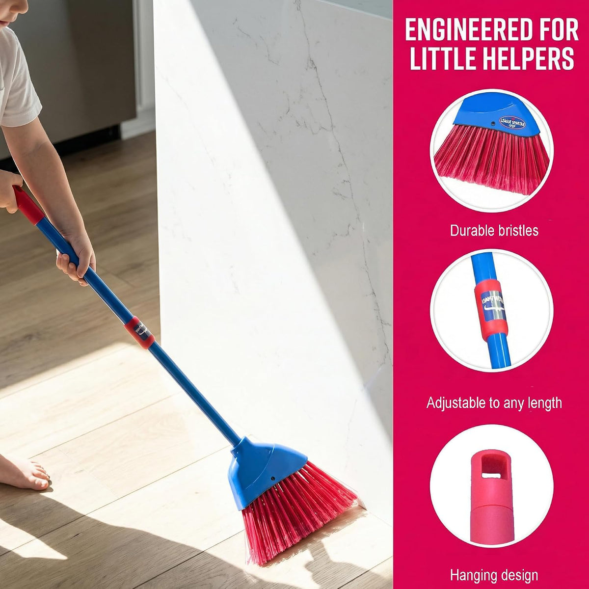 Small Broom-Indoor or Outdoor Portable Broom with Adjustable Handle, Cleaning Little Helper for Housekeeping,Office,Working Desk,Pet Nest