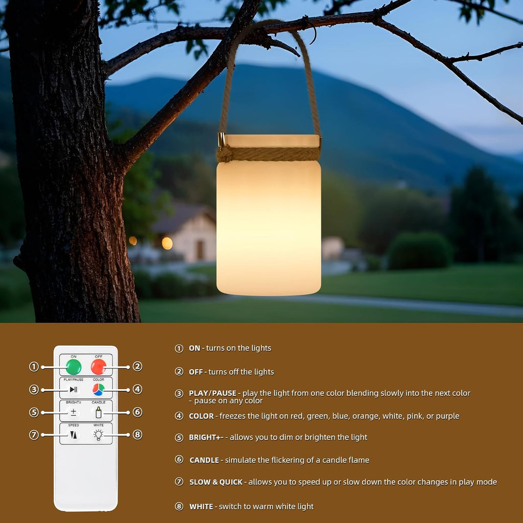 uuffoo Cordless Outdoor Table lamp with Remote