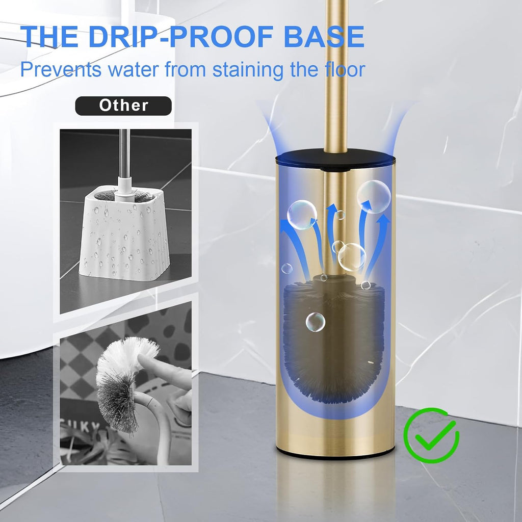304 Stainless Steel Toilet Bowl Cleaner Brush and Holder Set