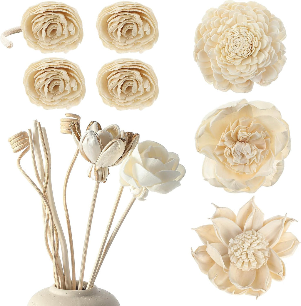 Waydress Flower Diffuser and Reed Stick Set, 1.57-3.15 Inches, Mix