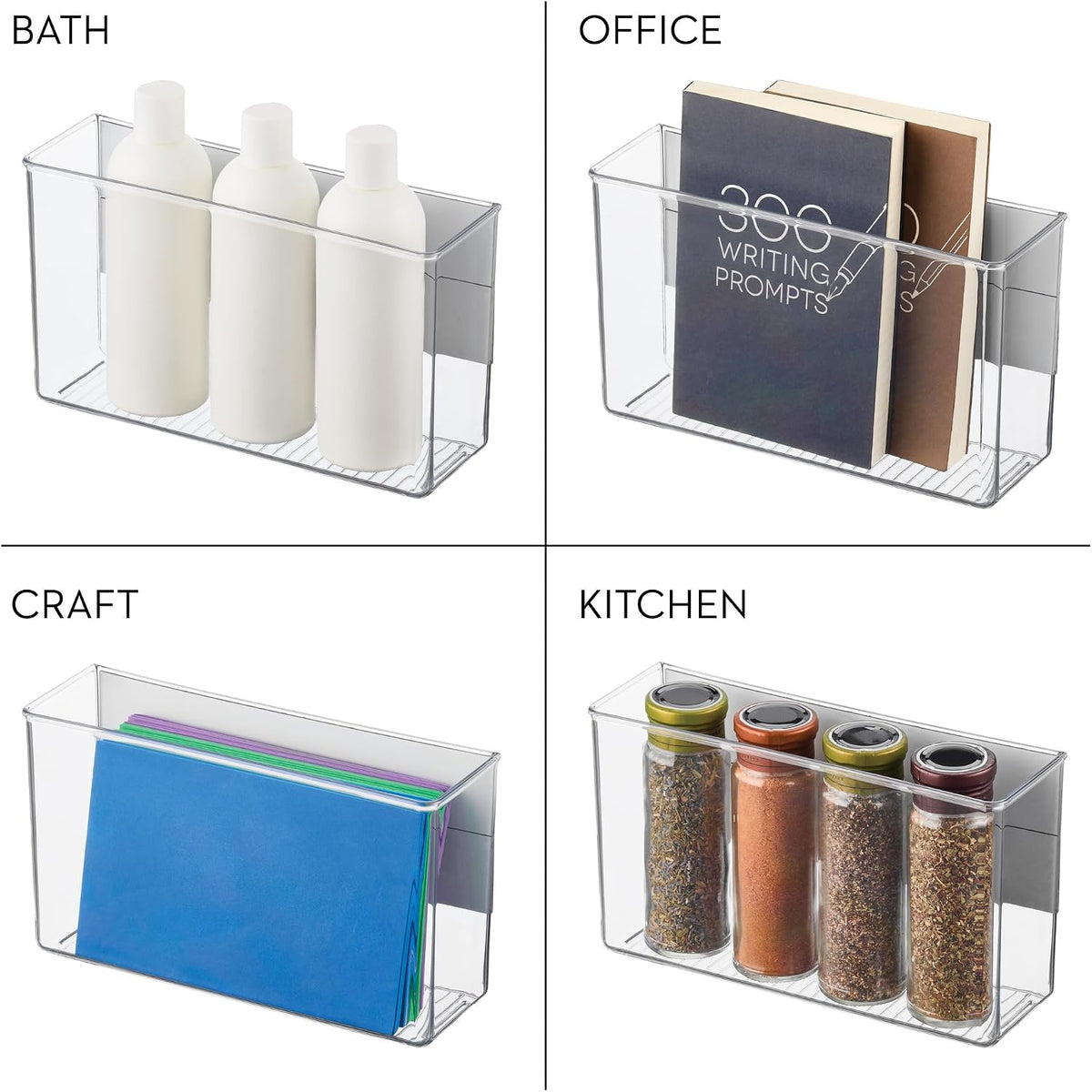 iDesign Adhesive Organizer Bin - Clear