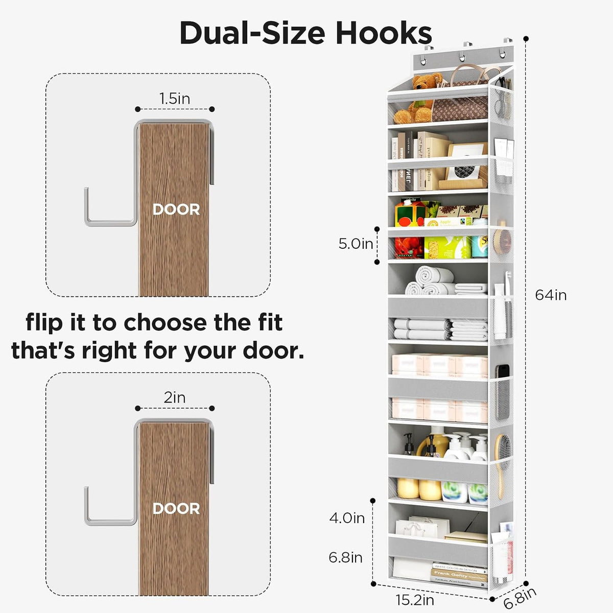 Mefirt Over The Door Organizer, 7 Tier Door Hanging Organizers