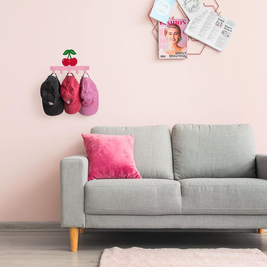 Reallnaive Cherry Bathroom Decor Over The Door Hooks Pink Cute Door Hanger