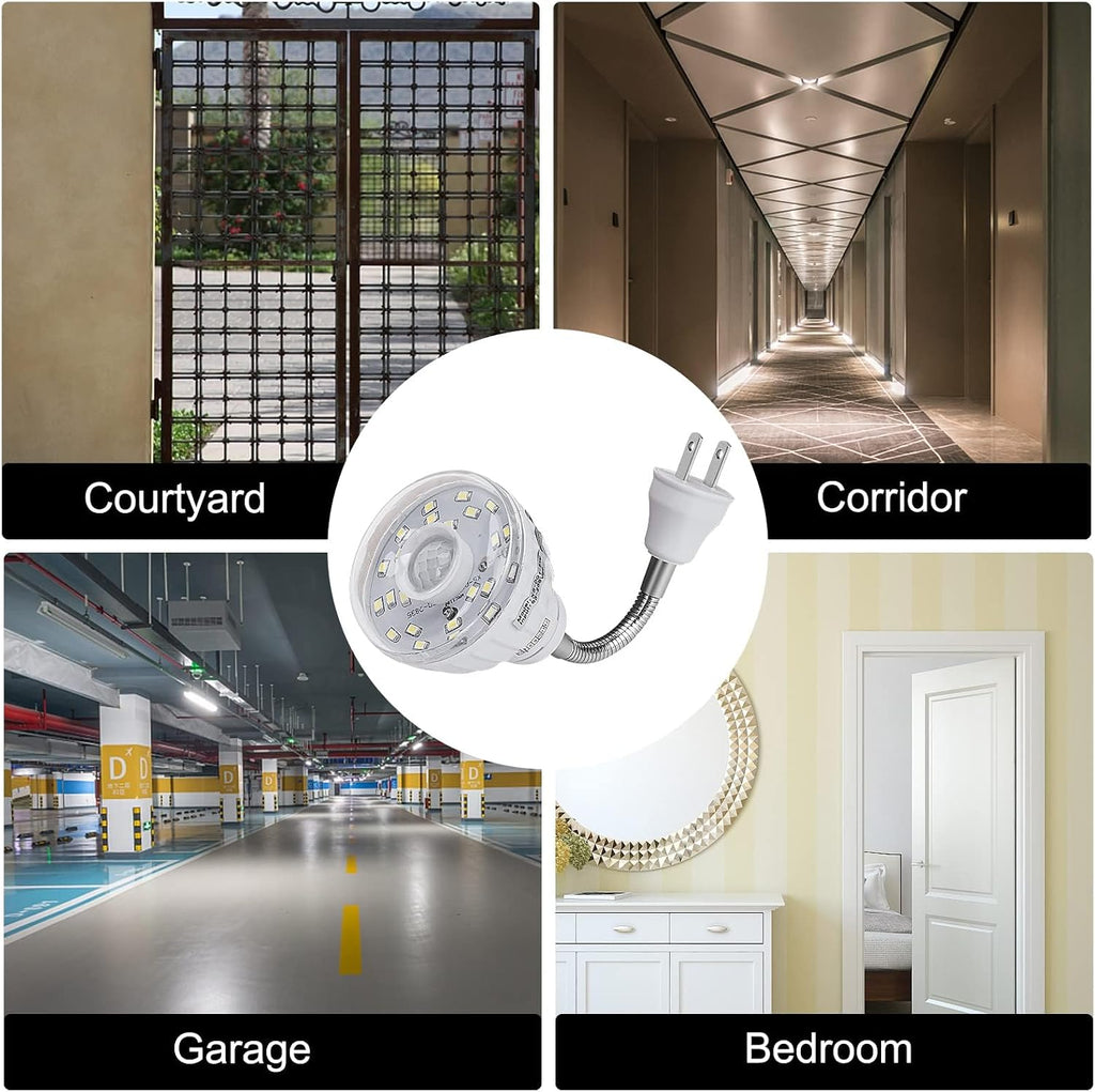 Plug in Motion Sensor Night Light Indoor, PIR Infrared Motion-Activated LED Night Light for AC Outlet,Dusk to Dawn Sensor Smartlight,360° Directional Rotating for Garage Stairway (3W 1pcs)