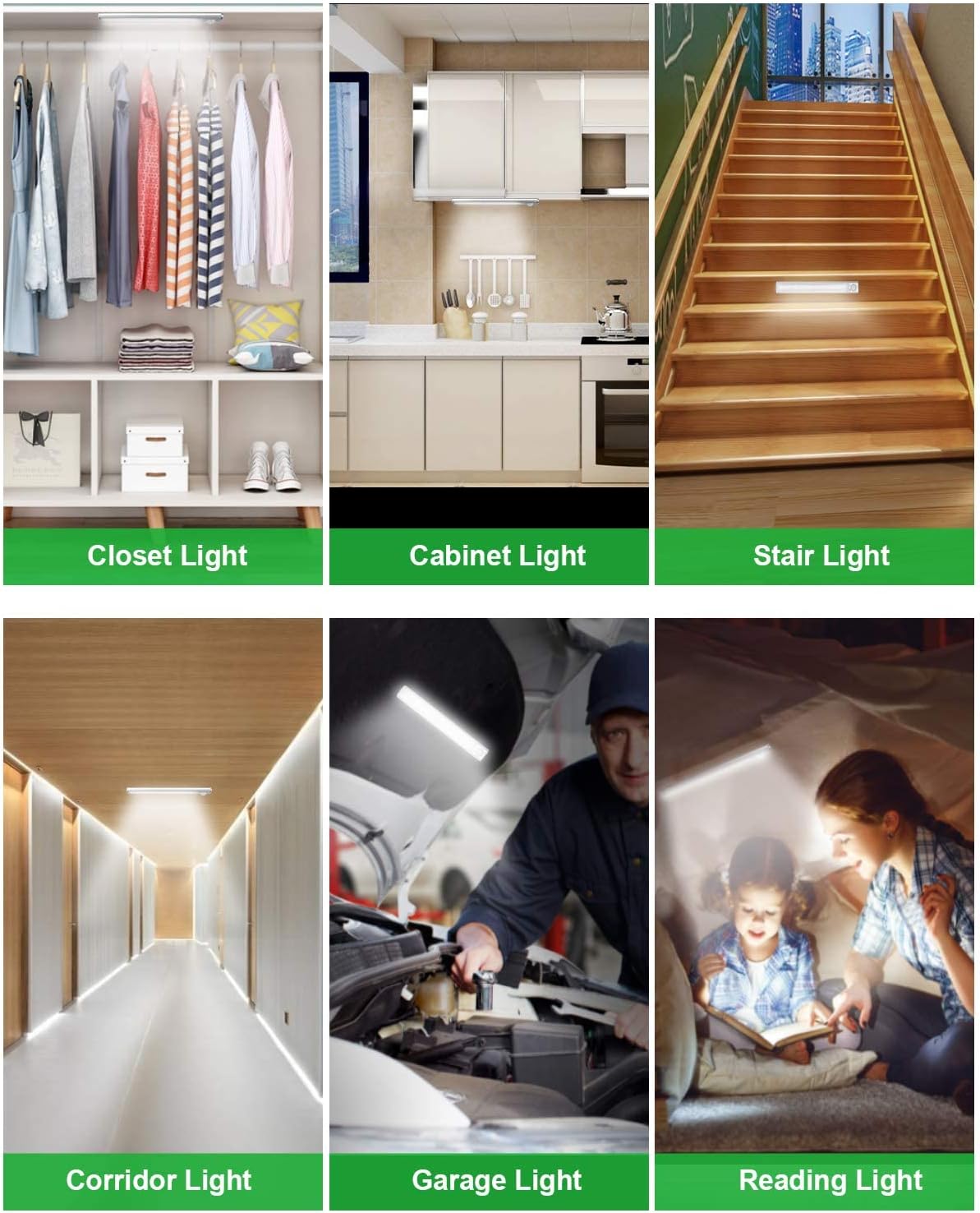Under Cabinet Lighting, 80 LED Motion Sensor Light Indoor, Rechargeable Closet Light, 3 Color Temps Under Cabinet Lights, Wireless Dimmable Under Counter Lights For Kitchen, Pantry (2 Pack)